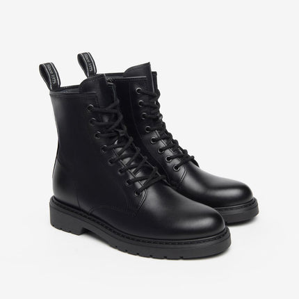 Nero Giardini Stivaletti Anfibi Donna in Pelle Nero - MARIO SPATARELLA