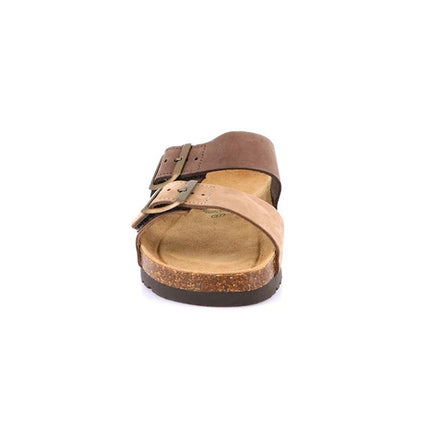 Grunland Sandali Donna Plantare Sughero Doppia Fibbia in Nabuk Bicolore CB2249 HOLA TDM TAUPE Grunland 