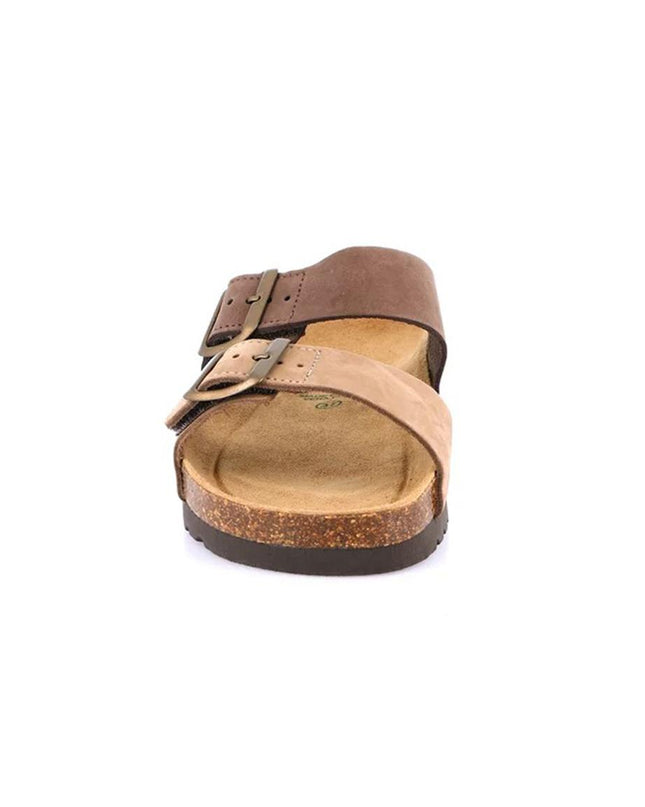 Grunland Sandali Donna Plantare Sughero Doppia Fibbia in Nabuk Bicolore CB2249 HOLA TDM TAUPE Grunland 