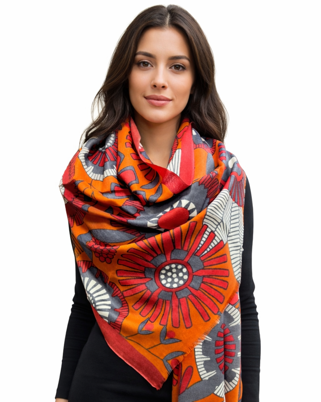Foulard Spatarella in Cashmere Fantasia Multicolore GIRASOLE GIRASOLE 1 Spatarella 