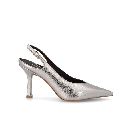 Bruno Premi Sling Back Tacco Stiletto in Pelle Platino - MARIO SPATARELLA