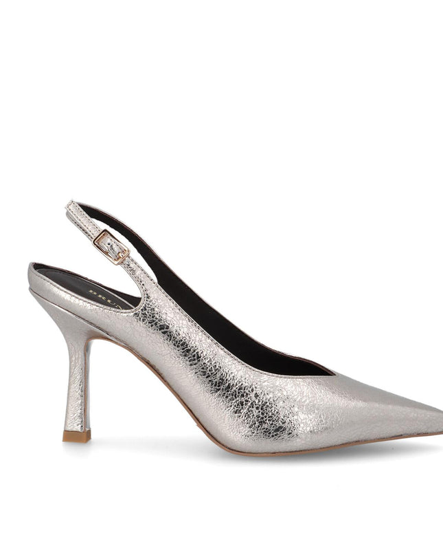 Bruno Premi Sling Back Tacco Stiletto in Pelle Platino - MARIO SPATARELLA