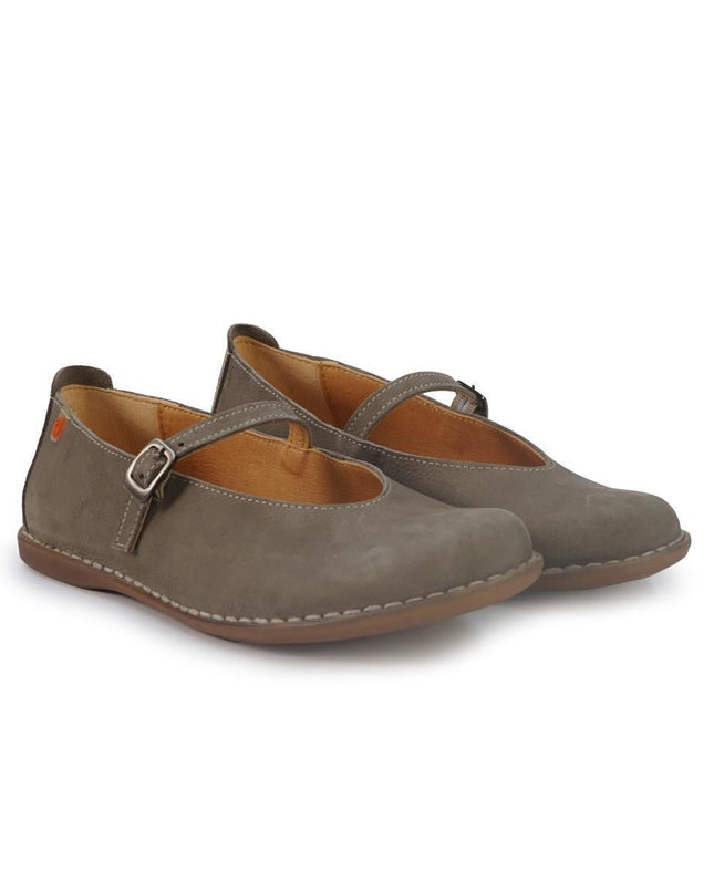 Jungla Ballerina Donna con Cinturino in Pelle Nabuk Taupe - MARIO SPATARELLA