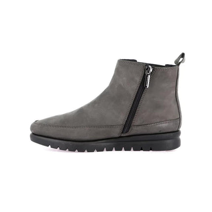 Grunland Stivaletti Donna in Morbido Nabuk Antracite Elastico e Zip - MARIO SPATARELLA