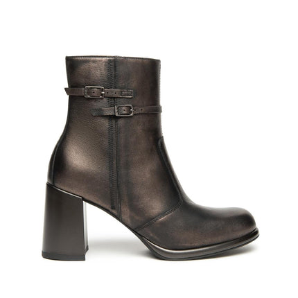 Nero Giardini Stivaletti Donna in Pelle Laminato Moro - MARIO SPATARELLA