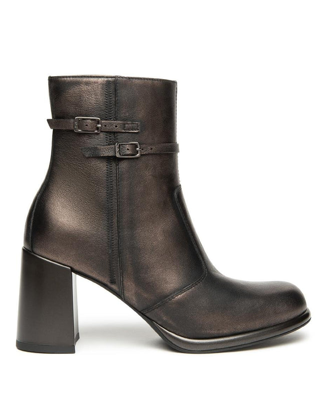 Nero Giardini Stivaletti Donna in Pelle Laminato Moro - MARIO SPATARELLA