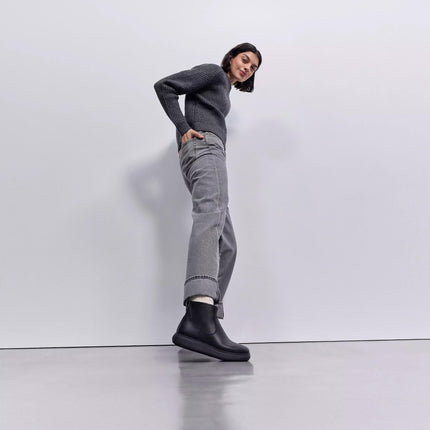 FitFlop Stivaletti Donna con Zip in Pelle Nero E2Z IQ-COMFF BLACK FitFlop 