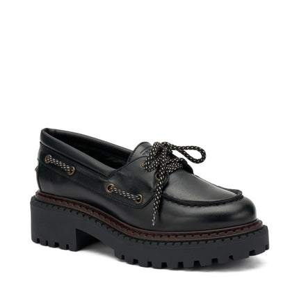 Frau Mocassini Barca Donna in Pelle Nero 78L6 TRESOR BLACK Frau 