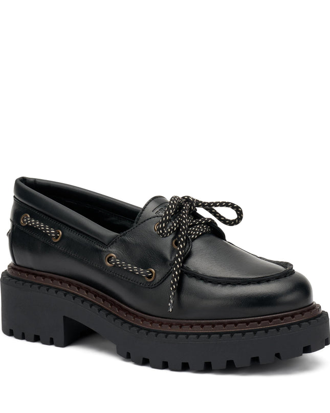 Frau Mocassini Barca Donna in Pelle Nero 78L6 TRESOR BLACK Frau 