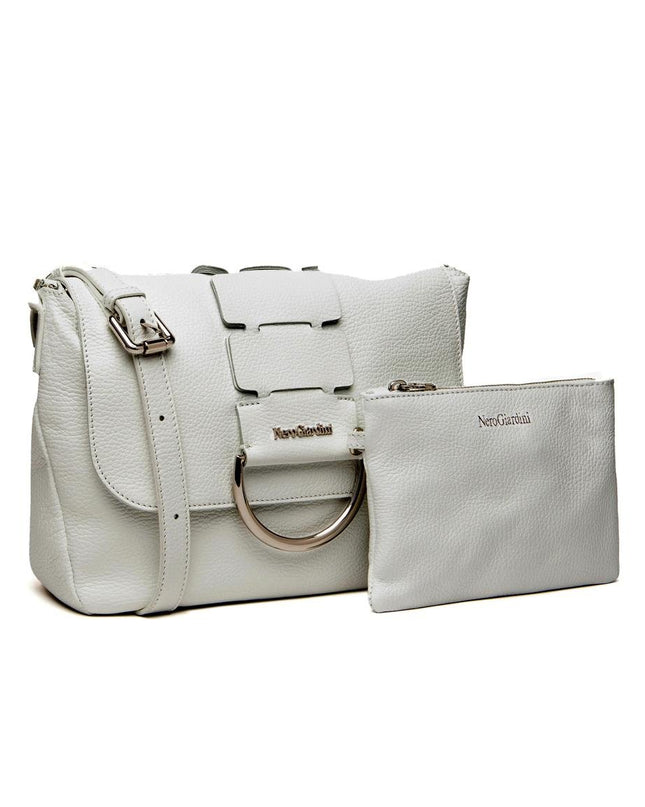 NeroGiardini Borsa Donna con Tracolla in Pelle Bianca - MARIO SPATARELLA