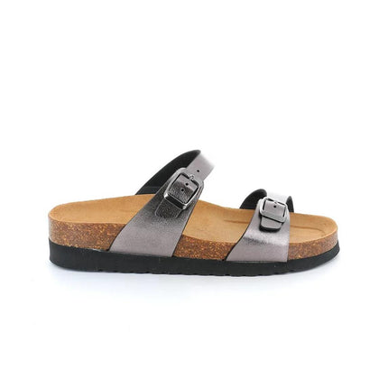 Grunland Sandali Donna Plantare Sughero Doppia Fibbia Antracite CB2434 HOLA ANTRACITE Grunland 