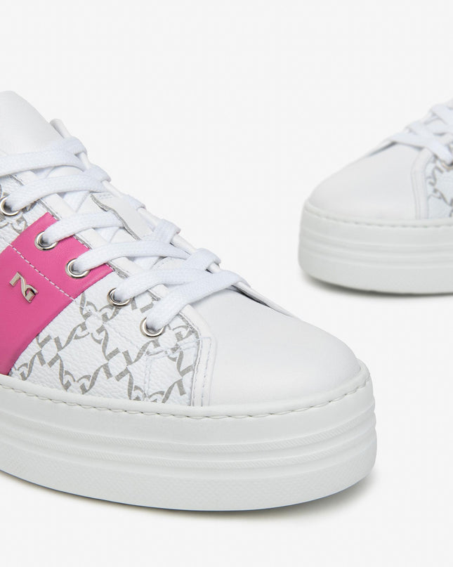 Sneakers Donna in Pelle Bianca E409955D BIANCO 707 Nero Giardini 
