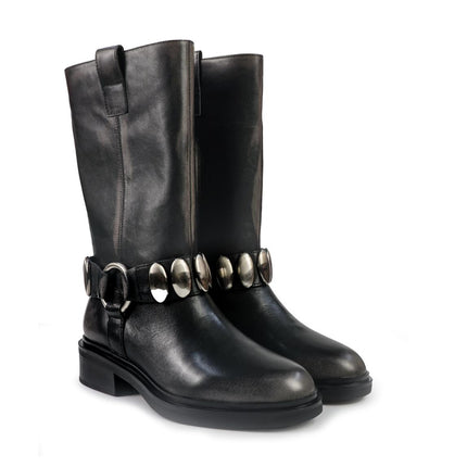 Bruno Premi Stivali Biker Donna in pelle Nero OL ALIA BM4101 OL ALIA GUN Bruno Premi 