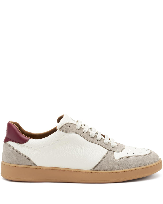 Sneakers Bassa Uomo Pelle Bianco 24S8 BORDO Frau 