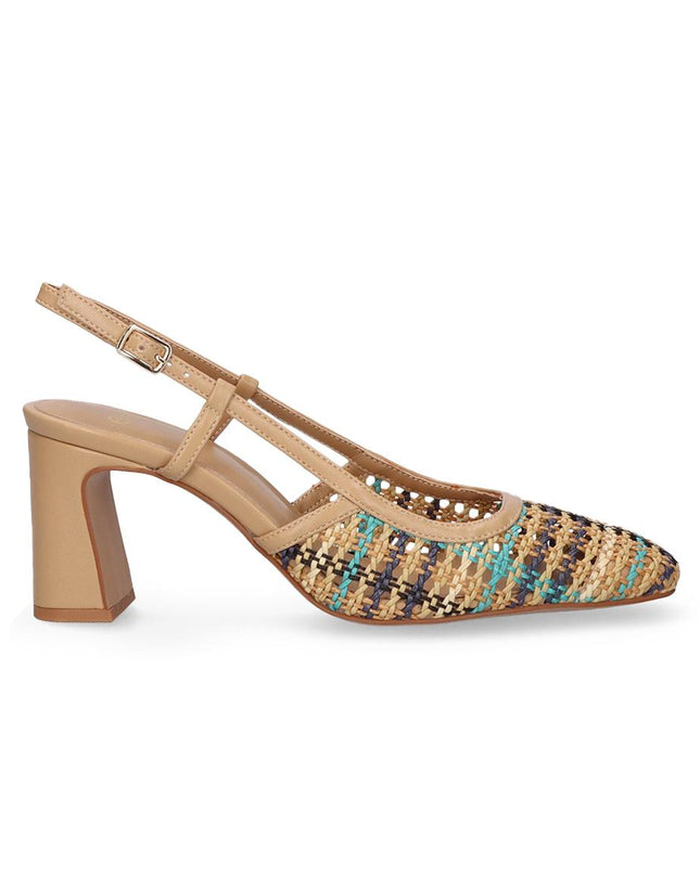 Exe Chanel Sling Back Donna Intrecciato Multi Beige 2514-2506 TURCHESE BLU Exe 
