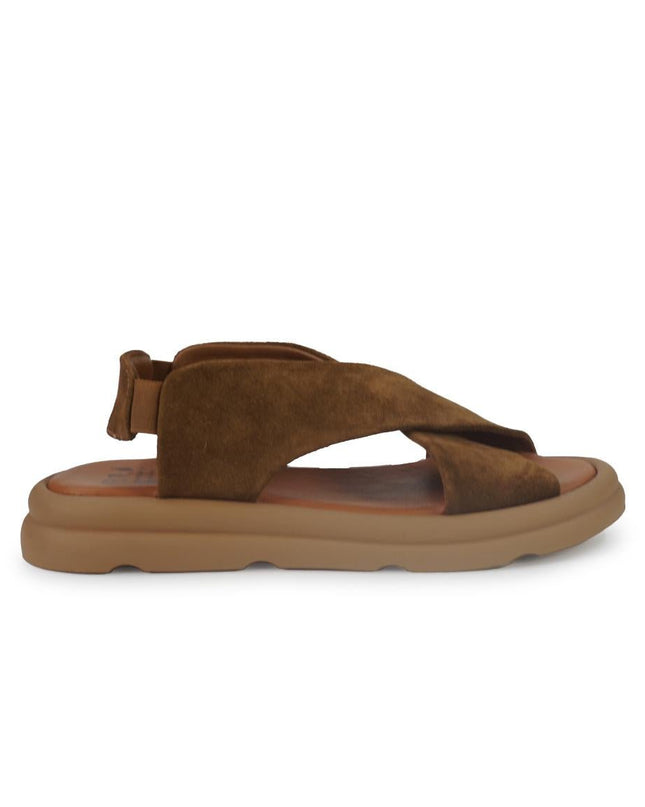 Bueno Sandali Bassi Donna in Camoscio Cuoio - MARIO SPATARELLA