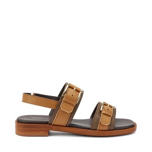 Frau Sandali Donna Bassi in Pelle Marrone 87H5 MORO Frau 