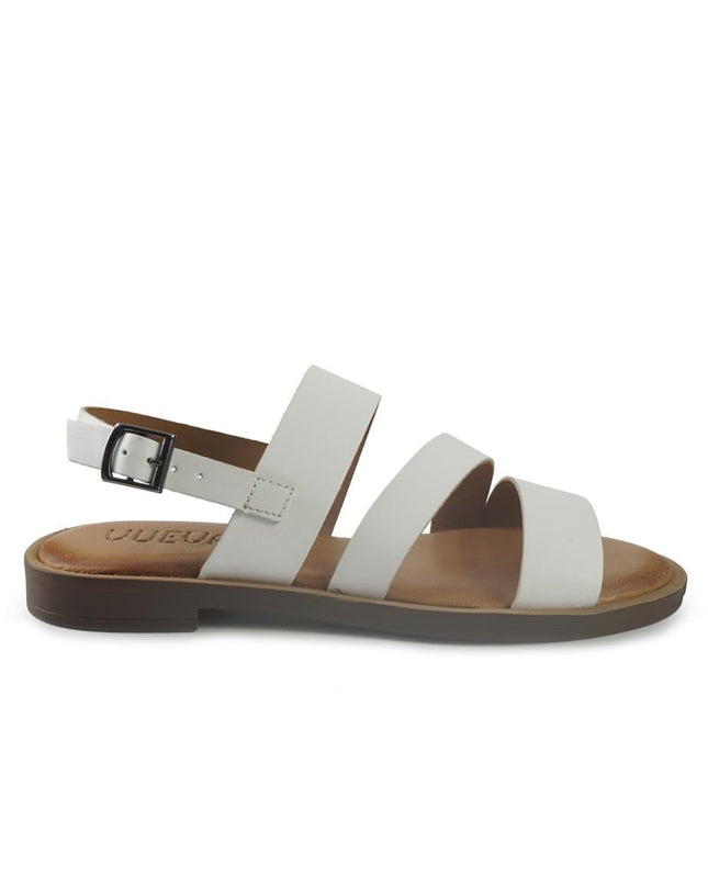 Vueva Sandali Flat Donna in Pelle Bianca - MARIO SPATARELLA