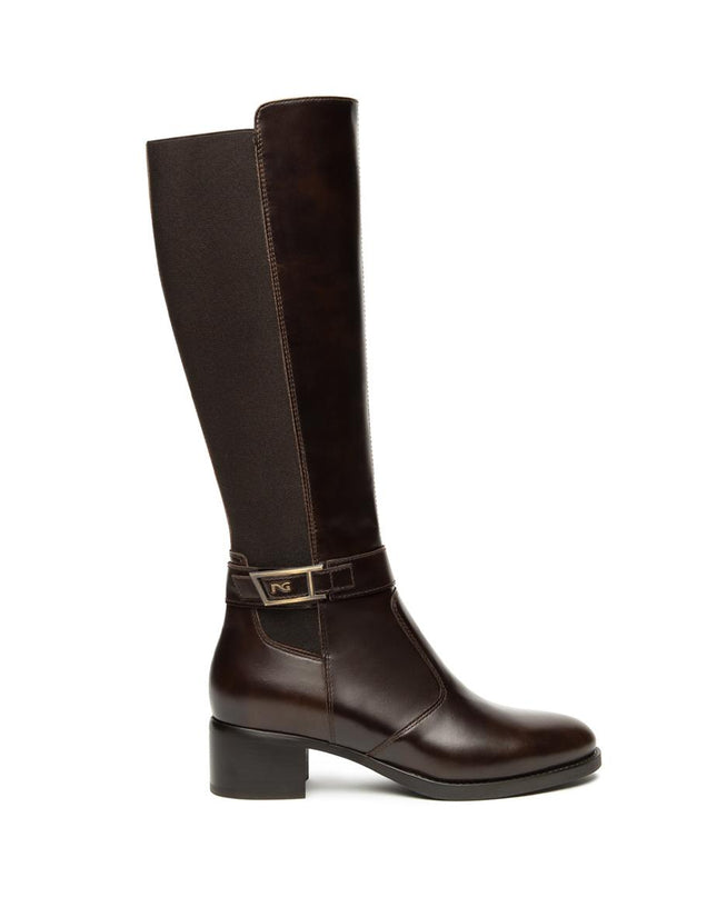 Nero Giardini Stivali Donna con Elastico al Polpaccio in Pelle Testa di Moro I514644D MORO 300 Nero Giardini 