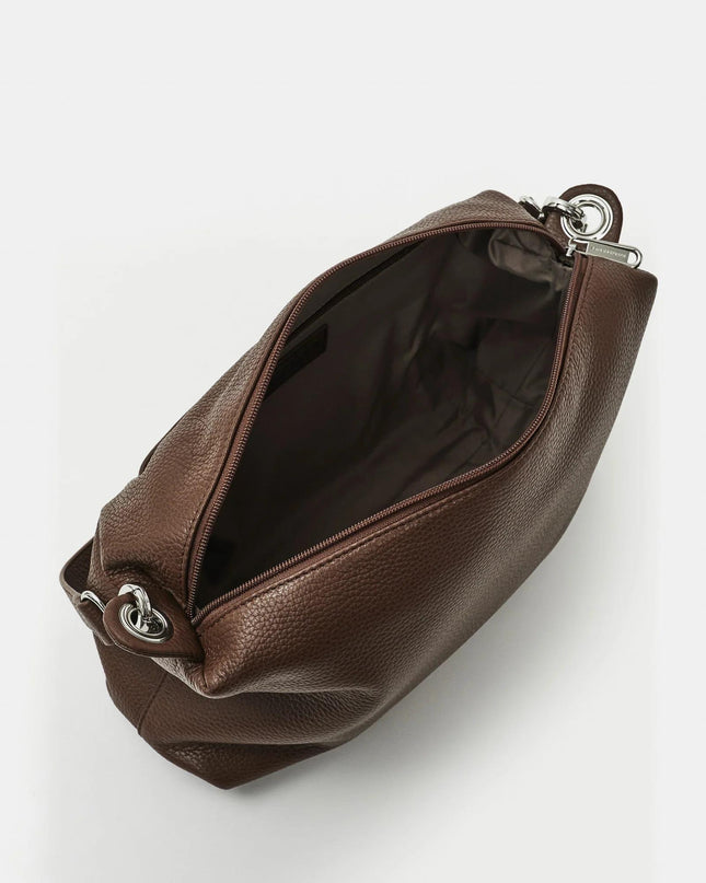 Mandarina Duck Borsa Donna a Spalla in Pelle Marrone FZTA6 MELLOW LEATHER MILK CHOCOLATE Mandarina Duck 