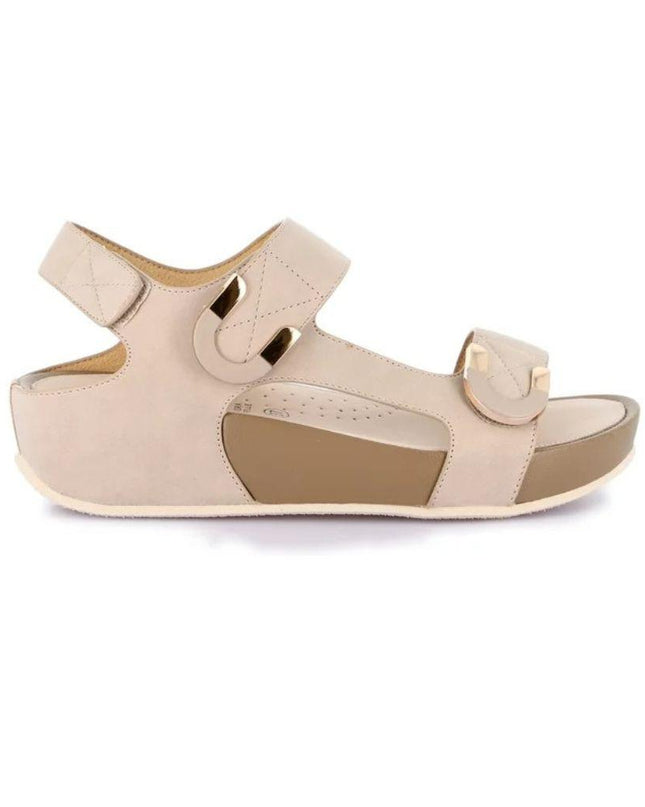 Grunland Sandalo Donna Ciabatta Confort con Velcro in Tessuto Beige SA1996 DIRA BEIGE Grunland 