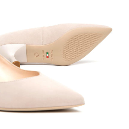 NeroGiardini Decollete basso Tacco a Rocchetto in Camoscio Nude - MARIO SPATARELLA