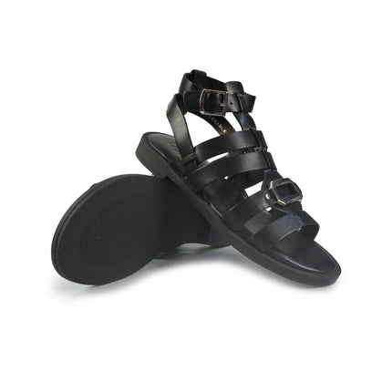 Vueva Sandali Flat Donna in Pelle Nero WD425R25 BLACK Vueva 