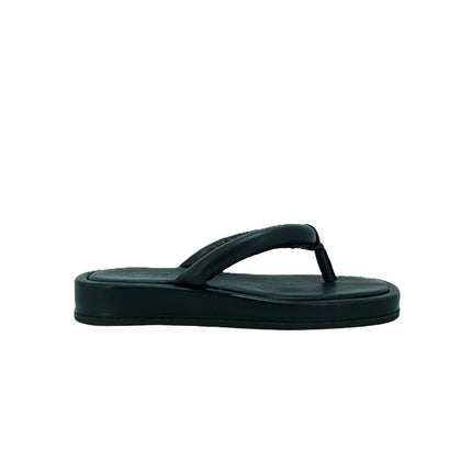 Sandalo Basso Donna Infradito Bikini in Pelle Nero 857003 NERO Inuovo 