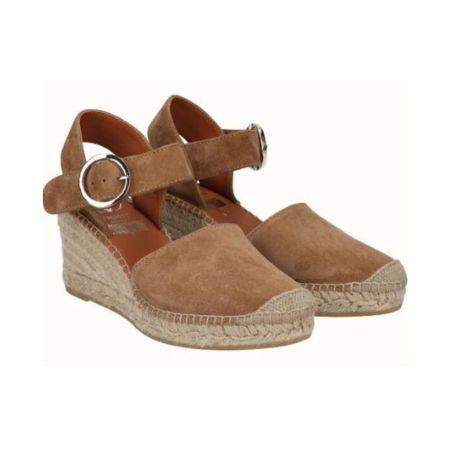 Viguera Espadrillas Alpargatas Donna con Cinturino in Camoscio Cuoio - MARIO SPATARELLA