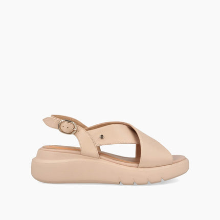 Impronte Sandali Donna con Zeppa in Pelle Nude VENEZIA CROSS NUDE Impronte 