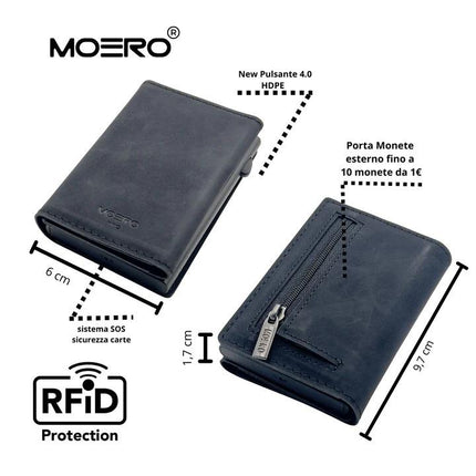 Moero Pro Vintage Nero Zip Portafoglio Slim PRO VINTAGE ZIP BLACK Moero 