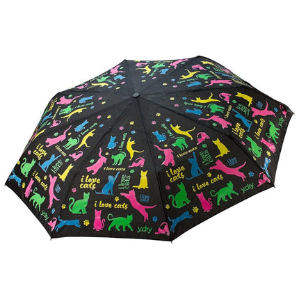 Ombrello Cambia Colore Apri Chiudi Y2266 I LOVE CATS Y-Dry 