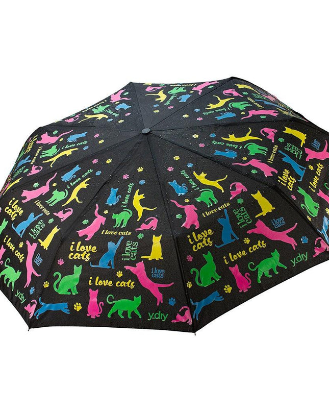 Ombrello Cambia Colore Apri Chiudi Y2266 I LOVE CATS Y-Dry 