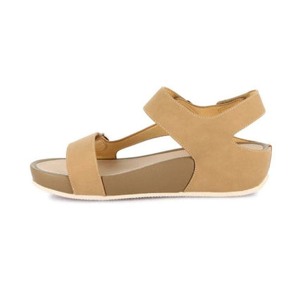 Grunland Sandalo Donna Ciabatta Confort con Velcro in Tessuto Cuoio - MARIO SPATARELLA