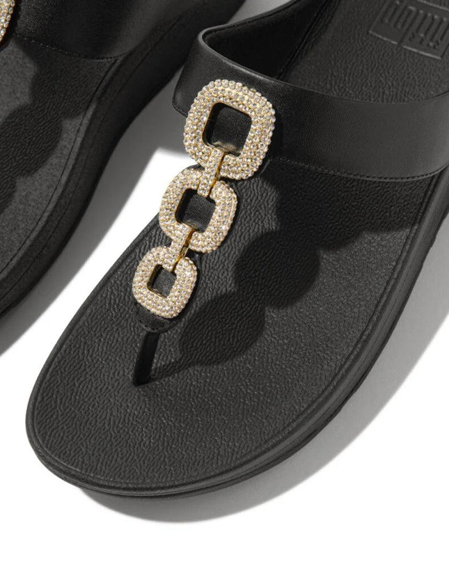 FitFlop Sandali Donna Infradito Nero con Strass HX2-001 FINO CRYSTAL BLACK FitFlop 