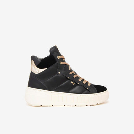 Sneakers Alta Donna Platform Pelle Nero I411633D NERO 100 Nero Giardini 