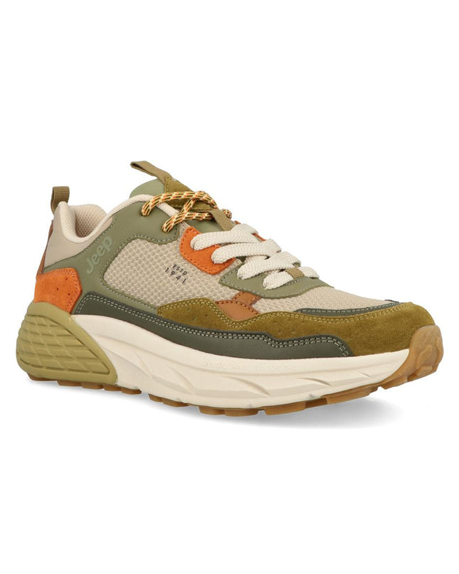 Jeep Sneakers Uomo Camoscio Multicolor Salvia GROOVE MESH U SAGE Jeep Footwear 