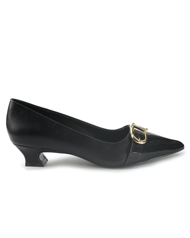 Decollete Tacco Rocchetto Basso Donna Nero - MARIO SPATARELLA