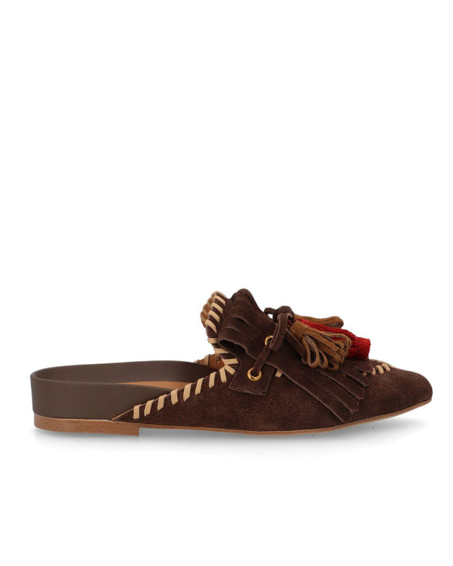 Bruno Premi Sabot Basso Donna con Nappine in Camoscio Moro BN1603X BROWN Bruno Premi 