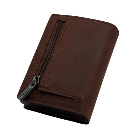Moero Pro Plus Crazy Horse Cioccolato Zip Portafoglio Slim - MARIO SPATARELLA