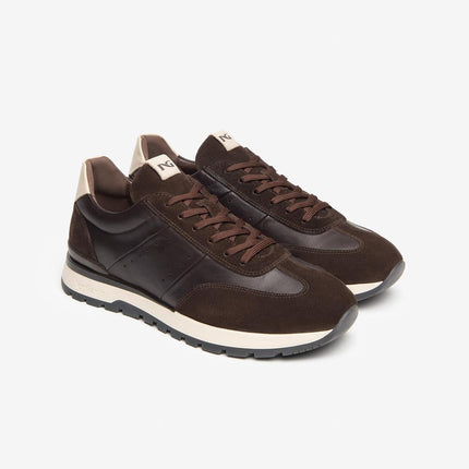 Nero Giardini Sneakers Bassa Uomo in Pelle Marrone I400411U MORO 300 Nero Giardini 