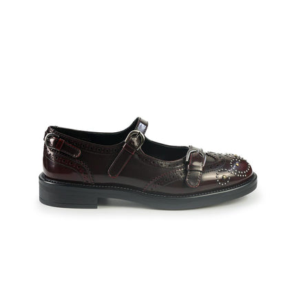 Ballerine Bruno Premi con Cinturini Monogramma e Borchie in Pelle Cherry BM1806 CHERRY Bruno Premi 