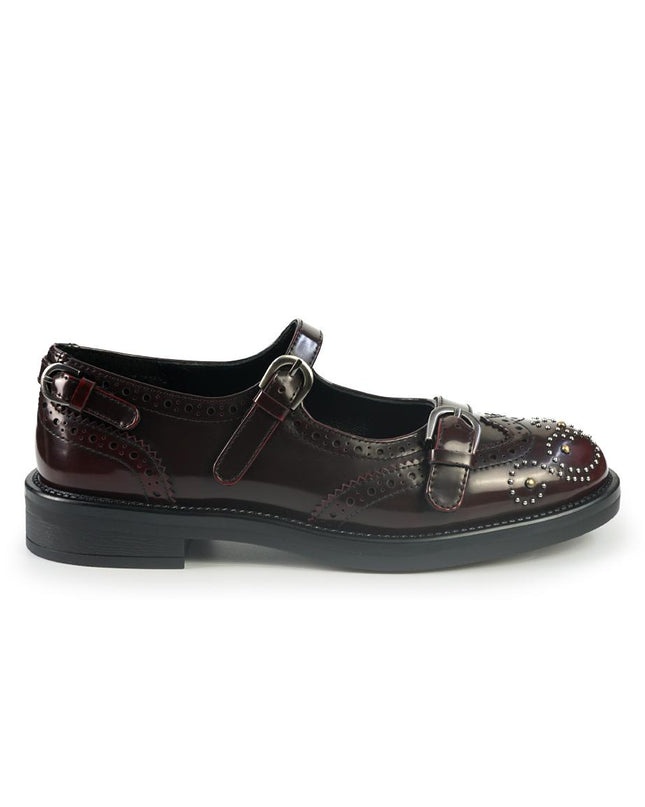 Ballerine Bruno Premi con Cinturini Monogramma e Borchie in Pelle Cherry BM1806 CHERRY Bruno Premi 