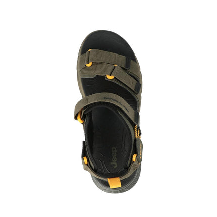 Jeep Sandali Uomo con Doppio Velcro in Tessuto Verde GROOVE SANDAL MILITARY Jeep Footwear 