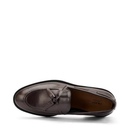 Frau Mocassini Uomo con Nappine in Pelle Marrone 71L2 TOLEDO Frau 