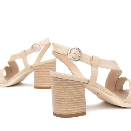 NeroGiardini Sandali con Tacco in Pelle Lino Beige - MARIO SPATARELLA
