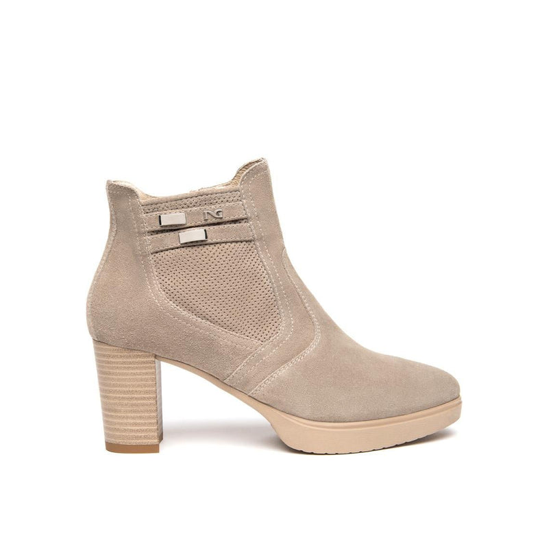 NeroGiardini Stivaletti Donna con Tacco e Plateau in Camoscio Creta - MARIO SPATARELLA