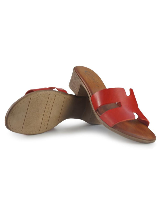 Sandali con Tacco in Pelle Rosso 2760 RED Clanto 