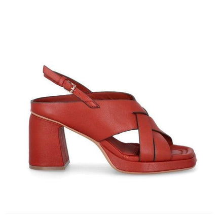 Bruno Premi Sandalo Donna con Plateau in Pelle Mattone - MARIO SPATARELLA
