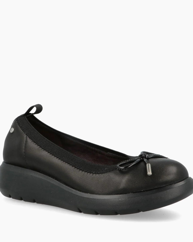 Impronte Ballerine con Zeppa in Pelle Nero - MARIO SPATARELLA